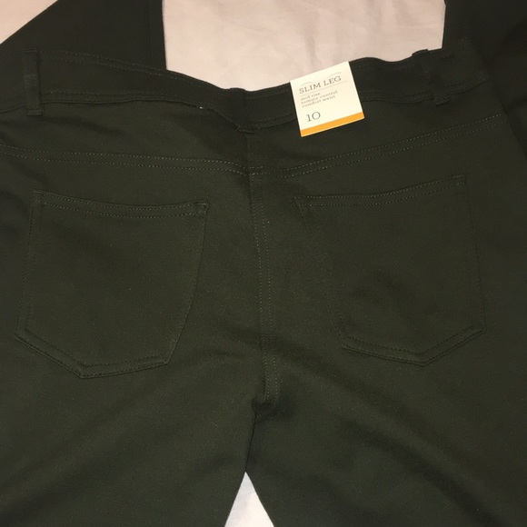 Olive Green Slim Leg Pants - Picture 5 of 5